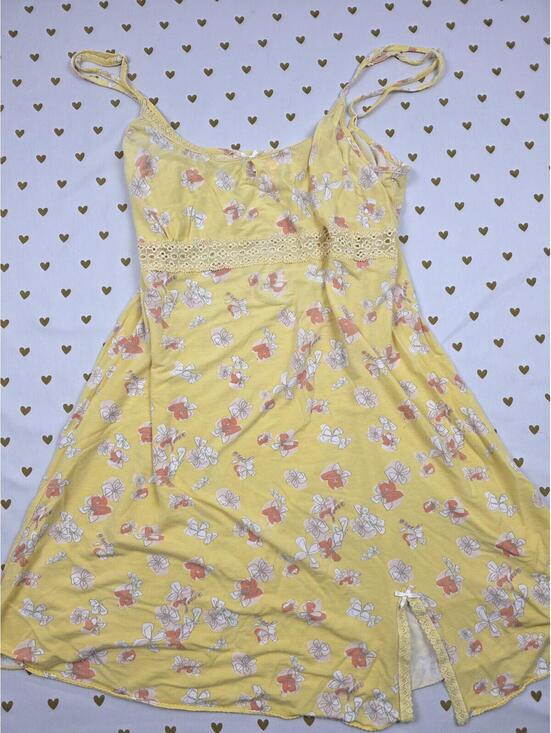 Victoria's Secret Other - Victorias Secret Vintage ANGELS Medium Yellow Soft Sleep Dress Nightie Y2 MODAL